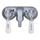 Tub Filler with Old Style Spigot, Porcelain Lever Handles, Polished Chrome