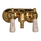 Tub Filler with Old Style Spigot, Porcelain Lever Handles, Polished Brass