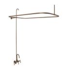 Tub Filler with Gooseneck Spout, Porcelain Lever Handles, 62" Riser, Rectangular Shower Rod, Brushed Nickel