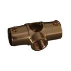 Wall Tee for 4150 Rod, Polished Brass