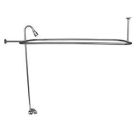 Washerless Diverter Bathcock with Metal Lever Handles,  62" Riser, Shower Head, Rectangular Shower Rod, Polished Chrome 
