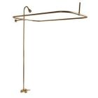 Washerless Diverter Bathcock with Metal Lever Handles,  62" Riser, Shower Head, Rectangular Shower Rod, Polished Brass