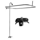 Washerless Diverter Bathcock with Metal Lever Handles,  62" Riser, Shower Head, Rectangular Shower Rod, Polished Chrome 