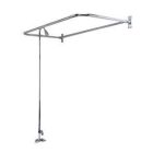 Tub Filler with Code Spout,  Plastic Lever Handles, 56" Riser, Shower Head, Rectangular Shower rod, Polished Chrome