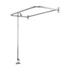 Tub Filler with Code Spout,  Plastic Lever Handles, 56" Riser, Shower Head, Rectangular Shower rod, Polished Chrome