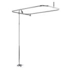 Washerless Diverter Bathcock with Metal Lever Handles, 62" Riser, Showerhead, Rectangular Shower Rod, Polished Chrome