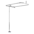 Washerless Diverter Bathcock with Metal Lever Handles, 62" Riser, Showerhead, Rectangular Shower Rod, Polished Chrome