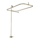 Washerless Diverter Bathcock with Metal Lever Handles, 62" Riser, Showerhead, Rectangular Shower Rod, Polished Brass