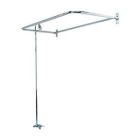 Washerless Diverter Bathcock with Metal Lever Handles, 62" Riser, Showerhead, Rectangular Shower Rod, Polished Chrome