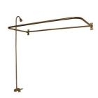 Washerless Diverter Bathcock with Metal Lever Handles, 62" Riser, Showerhead, Rectangular Shower Rod, Polished Brass