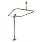 Tub Filler with Code Spout, Plastic Lever handles, 56" Riser, Showerhead, Rectangular Rod, Polished Brass