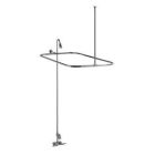 Tub Filler with Code Spout, Plastic Lever handles, 56" Riser, Showerhead, Rectangular Rod, Polished Chrome