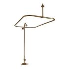 Tub Filler with Code Spout, Plastic Lever handles, 56" Riser, Showerhead, Rectangular Rod, Polished Brass