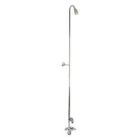 Tub Filler with Code Spout, Plastic Lever Handles, 56" Riser, Showerhead, Polished Chrome