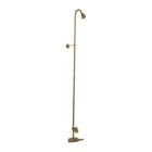 Tub Filler with Code Spout, Plastic Lever Handles, 56" Riser, Showerhead, Polished Brass