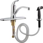 CHICAGO FAUCETS, 432-ABCP, 8" CENTER SINGLE LEVER DUAL MIXING SINK FAUCETS WITH SIDE SPRAY, CHROME