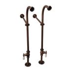 Freestanding Bath Supplies With Stops, Porcelain Handles, Oil Rubbed Bronze