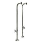 34-1/2" Freestanding Tub Supplies With Stops, Cross Handles-Polished Chrome