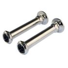 Straight 1/2" Wall Mount Coupler, 6" Long, Polished Chrome