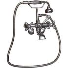 Tub Wall Mounted Filler with Metal Hand shower, Metal Cross Handles, Metal Diverter-Polished Chrome