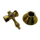Straight Stop With Flange, 1/2" Comp x 1/2" IPS, Brass