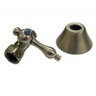 Straight Stop With Flange, 1/2" Comp x 5/8" Comp, Brushed Nickel