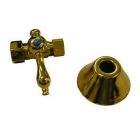 Straight Stop With Flange, 1/2" Comp x 5/8" Comp, Brass