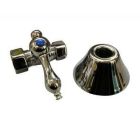Straight Stop With Flange, 1/2" Comp x 5/8" Comp, Polished Nickel