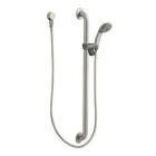Classic brushed nickel slide bar/grab bar shower