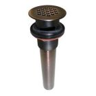 Grid Drain With Overflow, Antique Copper