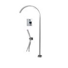 Kilgore Freestanding Gooseneck Filler, Polished Chrome