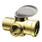 Polished brass shower arm diverter