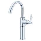 1H Vessel Filler Fairmont Side Mt Hdl w/ Brass Grid Strainer Drain