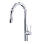 Digital Kitchen Pull-Down, Contemporary Styling, DC (battery) Activated, Dual Function Sprayhead, SnapBack Retraction, Chrome
