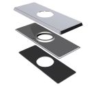 GERBER, DA607568, DANZE SQUARE COVER PLATE ASSEMBLY FOR 4" CENTERSET LAVATORY FAUCETS, CHROME