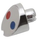 DELTA COLLINS RED/BLUE BUTTON, CHROME