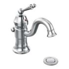 Chrome one-handle bathroom faucet