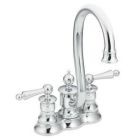 Chrome two-handle bar faucet