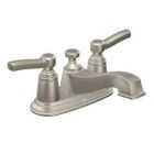 Brushed nickel two-handle bathroom faucet