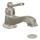 Brushed nickel one-handle bathroom faucet