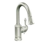 Classic stainless one-handle pulldown single mount bar faucet
