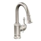 Spot resist stainless one-handle pulldown bar faucet