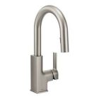 Spot resist stainless one-handle pulldown bar faucet