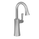 Chrome one-handle pulldown bar faucet