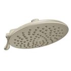 Brushed nickel two-function 8" diameter spray head eco-performance showerhead showerhead