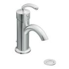 Chrome one-handle bathroom faucet