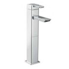 Chrome one-handle vessel bathroom faucet