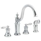 Chrome two-handle kitchen faucet