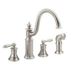 Spot resist stainless two-handle kitchen faucet