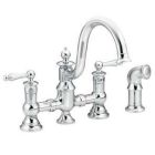 Chrome two-handle kitchen faucet